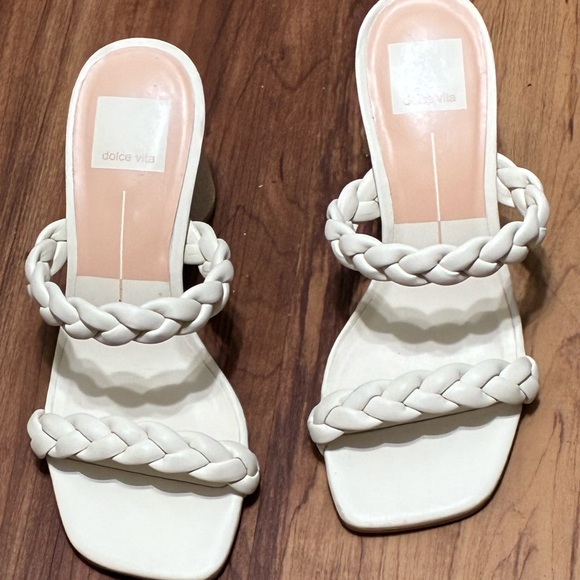 Dolce Vita paily braided two-band city sandals off-white white size 5 - Picture 1 of 15